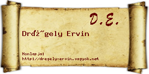 Drégely Ervin névjegykártya