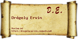 Drégely Ervin névjegykártya